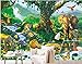 Produktbild HHCYY Benutzerdefinierte 3D Tapete Tierwelt Elefant Löwe Nashorn Kinderzimmer 3D-   Tapete -450cmx300cm