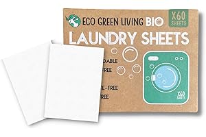 ECOGREENLIVING Eco Green Living Laundry Detergent Sheets (60 Sheets | Pack of 1) | Unscented | Eco-Friendly | Biodegradable | Hypoallergenic | Powerful Clean | Non-Toxic and Travel-Friendly Laundry Sheets