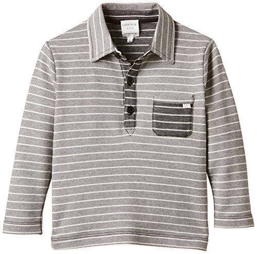 Carrément Beau Baby Girls Striped Polo Long sleeve Polo Shirt -  Grey - 24 Months