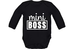 ShirtStreet Lustige Geschenkidee zur Geburt Strampler Bio Baby Body Bodysuit Langarm Jungen Mädchen Mini Boss