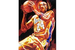 EGJXAL Diamond Painting NBA Match Wall Art Basket Star Kit per Adulto – 5D Fai da Te con Diamonds Pictures Artigianato per la casa, Idea Regalo – 35X45 cm, Kobe Bryant F