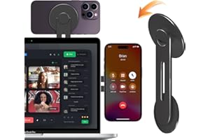 CloudValley Magnetyczny uchwyt na telefon do laptopa, regulowany uchwyt na kamerę ciągłą, kompatybilny z MagSafe i iOS 16 / macOS 13 Ventura, smukły, przenośny uchwyt rozszerzający do smartfona,