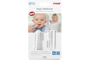 reer 79249 silikonowa szczoteczka do zębów dla niemowląt, 2 sztuki, z silikonu, nie zawiera lateksu, przezroczysta, 9 g