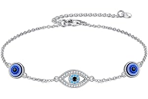 POPLYKE Schmetterling/böses Auge Anket Sterling Silber Verstellbare Kette Schmuck für Frauen