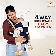 INFANTSO 4-Way Ergonomic Baby Carrier: Comfortable, Breathable, & Adjustable for 03-24 Months (Blue)