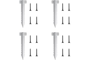 SHYICHENG Small Railway Sleeper Brackets 4 Pack, Galvanised Steel Garden Timber Fixings, Heavy Duty Landscape Edging Stakes for Lawn, Driveway, Raised Beds