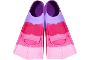 BCUUOZEEING Aletas de natación para niños, aletas cortas para niños, 100% silicona, aletas cortas para entrenamiento de natación, entrenamiento en aguas abiertas, esnórquel, buceo para principiantes