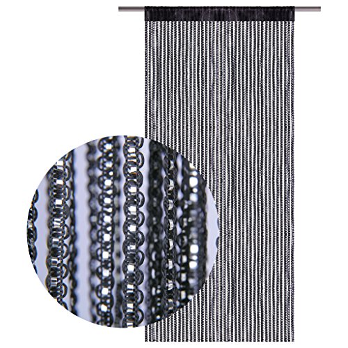 Fadenvorhang Lurex – Optik, Auswahl: schwarz – jetblack 140 x 250 cm - 2