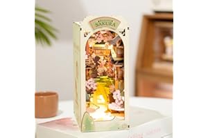 RoWood DIY Book Nook Kit Puzzle 3D Madera | Casa Muñecas Madera para Montar, Maquetas Madera Regalos para Adultos y Adolescente - Falling Sakura
