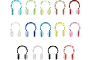 Hurdilen Swimming Nose Clip, 14 Packs Swim Nose Plugs with Waterproof Silica Gel for Kids (Age 7+) and Adults, Multi-Color