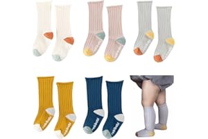 FedMois Calcetines Hasta la Rodilla para Bebé Niño Niña Pack de 5