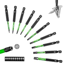 Sourcing Map T30 Torx Bitsatz – 1/4 Zoll, Magnetisch, Für Schrauber & Bohrer