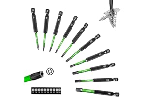 LitOrange Torx Screwdriver Bit Sets, 10Pcs 75mm Magnetic Impact Security Star Bits Set with T7 T8 T9 T10 T15 T20 T25 T27 T30 T40