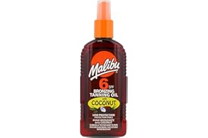 Malibu Sun SPF 6 Bronzing Tanning Oil With Coconut Oil, Low Protection, Water Resistant, 200ml