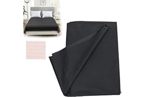 NEYEAU Waterproof Bed Sheet,Plastic Bed Sheets for Bed Wetting,Oil and Dirt Resistant,Easy to Clean,Foldable,for Massage Spa Bed,with 1 Absorbent Cloth(Black 2×2.1m)