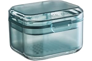 DLNXRUIS porta apparecchio denti,porta dentiera Dispositivo ortodontico invisibile a 3 livelli，portatile per porta bite dentale,Basket per protezione dentale (blu, 8 * 7.3 * 5.5cm)
