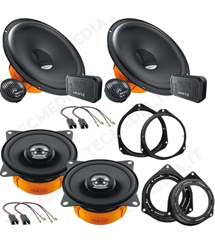 Hertz DSK 165.3 Kit Altoparlanti 2 Vie 16,5 Cm + Adattatori Per Opel Corsa (1993-2006) - Woofer, Tweeter E Filtri Per Impianto Audio Auto