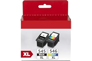 RHOMBA Cartucce 545 546 545xl 546xl pg-545 cl-546 per cartucce Canon 545 546 Canon 545 546 XL pg-545 cl-546 pg 545xl cl 546xl pour Pixma MG2550 TR4550 (1) Nero, 1 Couleur - Lot de 2