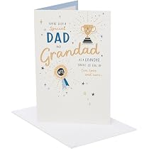 Vatertagskarte Für Papa & Opa – Blaues Design Mit Goldprägung – Inkl. Umschlag & Liebevollem Innentext