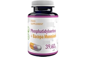 HEPATICA Phosphatidylserine + Bacopa Monnieri 250 mg 90 Vegan Capsules, Laboratory Tested, High Dosage, Non-GMO