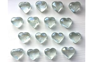1Buy UK 30x Decoratives Clear Hearts Glass Stone Pebbles Nuggets Wedding Beads Gems Events Mosaics Love Vase Valentine