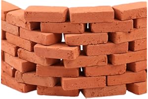 TBoxBo 200 PCS 1/16 Miniature Bricks 0.18inch Mini Red Wall Brick Scale Diorama Scale Model Bricks Mini Bricks Model Sand Table Micro Landscape Accessories DIY Dollhouse Bricks Red Bricks