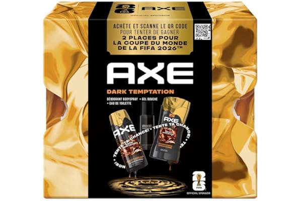 Axe Coffret Homme - Dark Temptation - 1x Déodorant 200ml & 1x Eau de Toilette 100ml & 1x Gel Douche 250ml