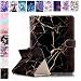 Produktbild Universal 10 Zoll Hülle mit Muster Schwarz Marmor Marble, E-Mandala Etui Flip Case Leder Wallet Cover Tasche Tablet PC Universal 10 Zoll Hülle Schutz Schale Lederhülle mit Kartenfach Ständer Funktion Magnetisch Klapphülle Handytasche Ledertasche Zubehör Folio Smart Cover Lederhülle für iPad 4 3 2 1, iPad Air 2, iPad Air, iPad 2017 2018, Samsung Galaxy Tab A 9.7/ A6 10.1/ E 9.6/ 3/ 4 / S2 9.7/, Lenovo Tab 2 / 3 / 4 10 Zoll, Lenovo Tab 3 10 Plus, HUAWEI MediaPad M3 lite / T3, ACEPAD A121 A140 A96
