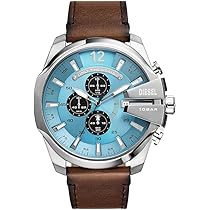 Diesel Orologio Double Up da uomo, movimento a tre lancette, cassa in nylon rosso da 43 mm con cinturino in silicone, DZ1980