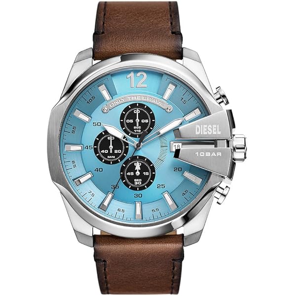 Diesel Uomo Orologio DZ1788 - Cassa 46mm Acciaio IP Nero, Cinturino Pelle, Movimento Quarzo, 10 ATM