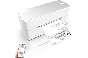 OMEZIZY Thermal Label Printer 4x6, 241BT Shipping Label Printer Supports Bluetooth, Compatible with Royal Mail, Amazon, Shopify, Ebay, UPS, Etsy, Silver
