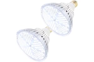 MILYN 2 Pezzi Lampada per Piante a Bianca Spettro Completo E27 100W Luce per Piante Giardino Serra Idroponica, Acquario Serre, Giardini Interni, Fiori, Verdure, Frutta, Orchidee, Bonsai