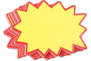 Rumyve 50 Pcs Price Signs,Star Yellow Retail Sale Price Labels Tags,Blank Starburst Price Cards Sign for Retail Shop Store Supermarket Grocery Product Pricing Promoting
