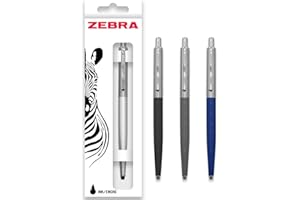 Zebra Pen 901 chowany długopis kulkowy - średnia końcówka 1,0 mm - czarny atrament - srebrny, czarny, szary i ciemnoniebieski - 4 sztuki