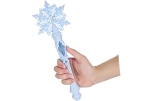 STOBOK Light Up Snowflake Wands with Sound,Musical Glowing Fairy Toys for Kid Girl Princess Party Favors Christmas Costume Cosplay Accessories Pretend Play, Blue 12.58-Inch