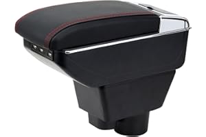 YJYWZH for Vauxhall Opel Corsa F 2020 2021 2022 Armrests Double Layer Centre Console Large Storage Box with Cup Holder with 7 USB Charging Port