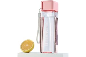 ANMEISH Sports Water Bottle 500ml, Personalised Pink Plastic Portable Square Water Bottle with Lid, Leak-Proof Reusable Drink Bottle for Sports,Hiking,Gym,Fitness,Outdoor,Cycling,Men & Women