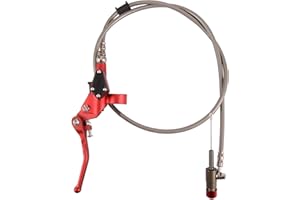 GOOFIT 1200 MM Palanca De Embrague HidráUlico Cilindro Maestro DepóSito De Fluido De La Palanca Reemplazo para 125 Cc-250 CC Motor Vertical Off Road Motocicleta Pit Dirt Bike ATV Quad Rojo