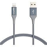 Amazon Basics Cavo di ricarica Lightning USB-A, in nylon doppio intrecciato, serie Advanced, certificato MFi, per iPhone, Gri