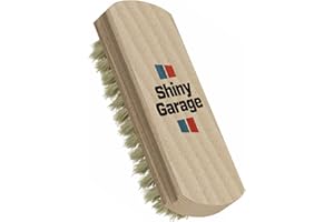 SHINY GARAGE WITH PASSION FOR CARS Shiny Garage szczotka do skóry samochodowej, ergonomiczna szczotka do pielęgnacji skóry, z miękkim włosiem, akcesoria samochodowe do pielęgnacji samochodu