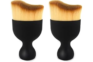 Eiruseed Car Interior Cleaning Brushes with Ultra Soft Bristles, 2Pack, Multicolor, Synthetic Fiber, Plastic, Curved, Reusable, Vehicle, 4x2x0.63 inches
