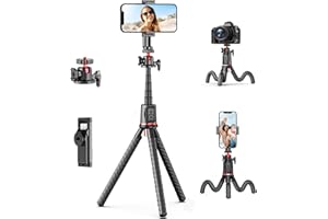 Fotopro Trépied pour Appareil Photo, Mini trépied Extensible Flexible avec Tige d'extension Compatible avec appareils Photo Canon, Nikon, Sony, téléphone