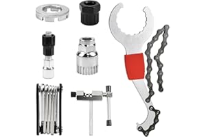 CAREDGO 7PCS Herramientas para Bicicletas, Herramientas para Reparacion de Bicicletas, Kit de Herramientas para Bicicleta, Incluye Extractor Biela Bicicleta, Remover de Cadena y Cortador Cadena