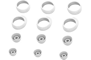 Wiki VALLEY Ohrstöpsel-Set für Galaxy Buds Plus SM-R175 Ohrhörer, rutschfeste Ohrbügel-Set, Ersatz, Silikon-Ohrstöpsel, Flügelspitzen für Samsung Galaxy Buds 2019 SM-R170, Weiß, 12-teilig