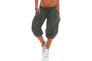 MALITO MORE THAN FASHION Malito Femme Pantalon Harem Court Ceinture Baggy Aladin Yoga 3416