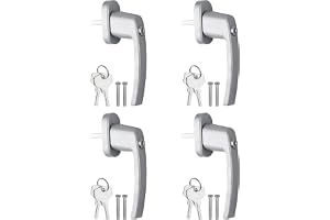 AUTOUTLET Fönsterhandtag låsbara, 4 st fönstersäkring barn, fönsterlås, aluminium i stiftlängd 35 mm, låsbart fönsterhandtag med 8 nycklar för fönsterdörr, balkongdörr etc.