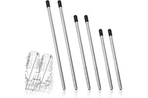 ORMROMRA 6 sztuk wkładów do mycia w zmywarce, uniwersalne uchwyty na butelki ze stali nierdzewnej z silikonową nasadką do zmywarki do naczyń, szklanki do piwa, uchwyty na szkło, butelki, 3 długości (26,7 cm,