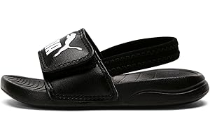 PUMA Popcat 20 Backstrap AC Inf, Slide Sandal Unisex-Bimbi 0-24, Black White, 25 EU