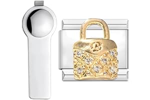 VLYX Personalized Golden Mini Creature Theme Charm, with Installation Tool, Stainless Steel 9mm Italian Link Charm