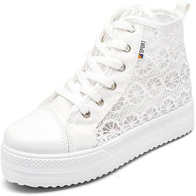 Scarpe Donna Sneakers Basse Estive Sportive Platform Plateau Nero Bianche 35-42  High Top Bianche 38 : Amazon.it: Scarpe e borse